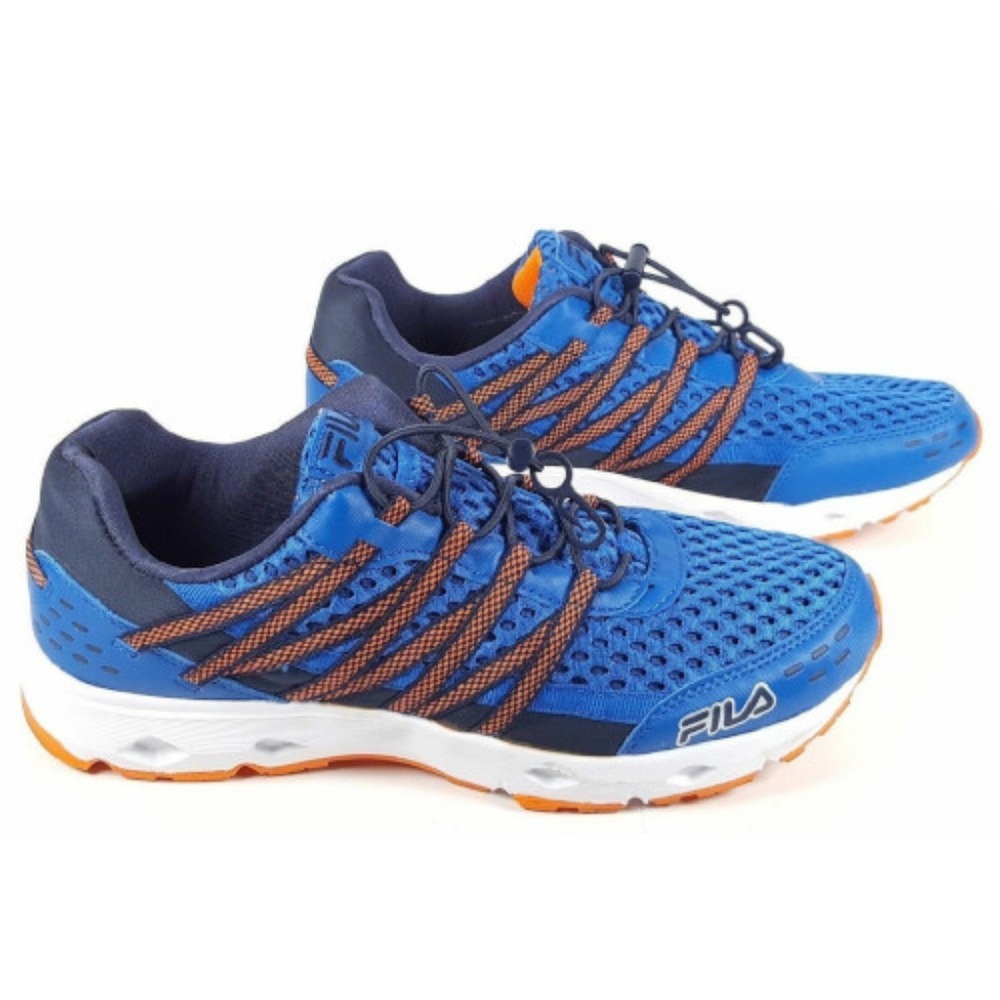 Fila Sorrento Breathable Mesh Athletic Sneakers Shoes Blue & Orange‎ Men's 10.5